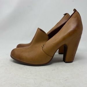 Kork Ease Women’s Tan Leather Harper Retro Loafer Heel Pump Size 9.5